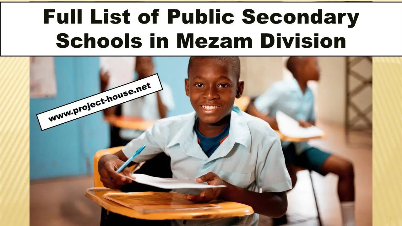 Full List of Public Secondary Schools in Mezam Division